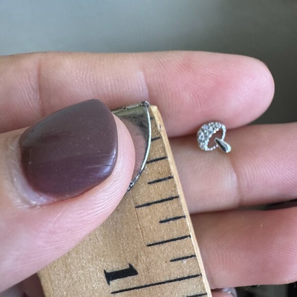 925 Sterling Silver Mushroom Stud Earrings - Picture 5 of 5